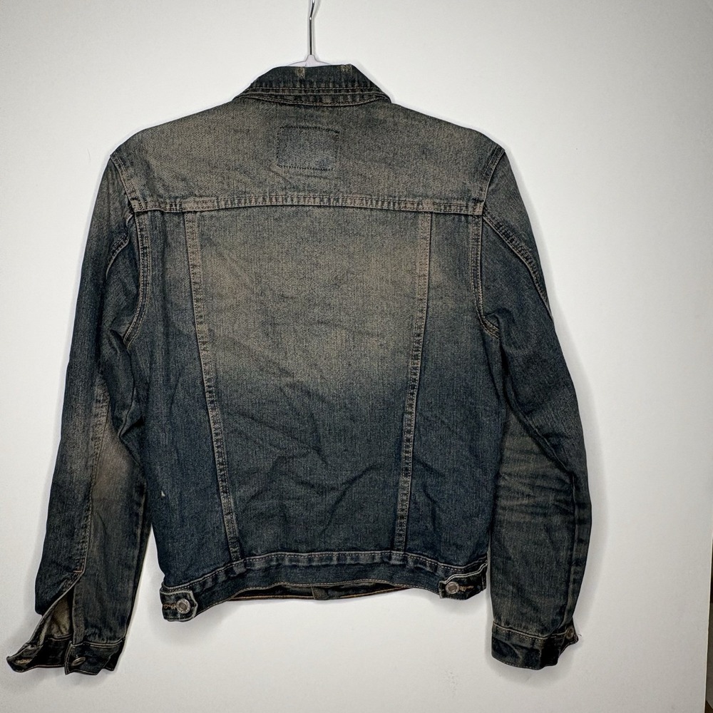 KOGOH Japanese Denim Trucker Jacket Heavy Wash Streetwear Distressed Grunge XS - Picture 2 of 5